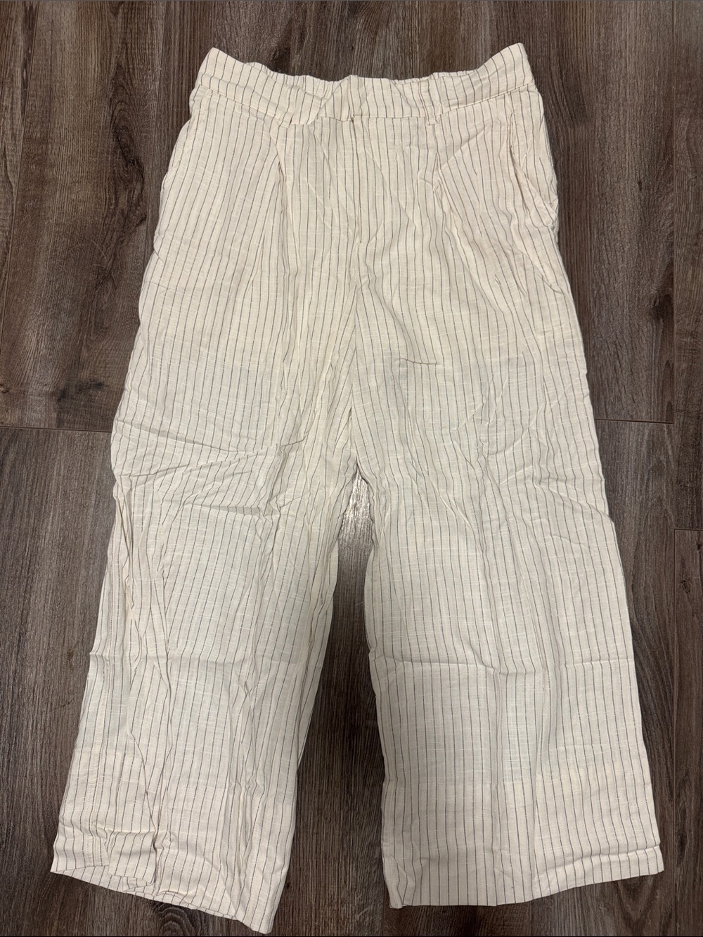 NWOT wild fable Cream and Black Pinstripe Wide-Leg Trouser Pants
